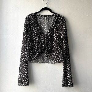 Free People Mesh Marne Top in Star Print Size M